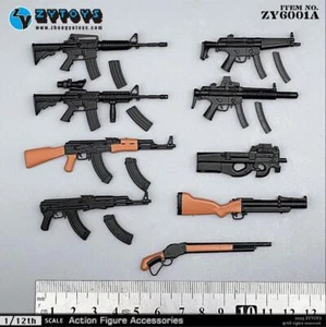 9 piezas ZYTOYS ZY6001 1/12 Soldado Pistola Arma Modelo Ajuste 6"" Figura de Acción Muñeca Juguete - Imagen 1 de 19