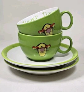 Disney Store Pair Of Winnie The Pooh Tigger Cup / Mug & Saucer - Picture 1 of 9