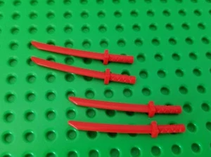New Lego Red Katana Sword Lot of 4 Blade Knife Orient Ninjago Ninja Weapon Fig - Picture 1 of 1