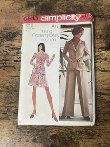 Chaqueta De Colección Años 70, Falda Corta, Pantalones Pierna Ancha Talla 16 Simplicity 5813 Patrón de Costura - Imagen 1 de 4
