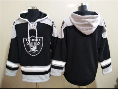 HOMBRE Las Vegas Raiders Hockey Estilo Sudadera con Capucha NEGRA Y PLATEADA Talla Mediana (NUEVA) Foto 1 de 3