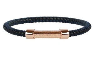 MASERATI JM416AIK24 BRACCIALE UOMO ACCIAIO PELLE BLU ROSE' 19,5cm 99€ SOTTOCOSTO - Foto 1 di 1