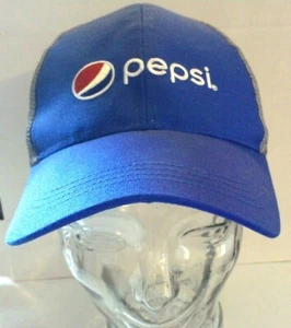 Sombrero/gorra de camionero vintage Pepsi azul/gris estilo a presión - Imagen 1 de 2