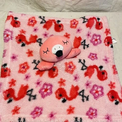 Милый пирог розовый фламинго безопасности одеяло супер мягкий плюшевый 14 «X 14» дюймов - Изображение 1 из 4
