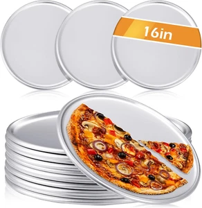 12 Inch Aluminum Pizza Pan Set - 12 Pieces round Pie Cake Plate for Baking - Picture 1 of 12