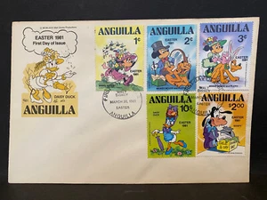 ANGUILA, 1980s, DISNEY Cachet FDCs, First Day Covers - Picture 1 of 2