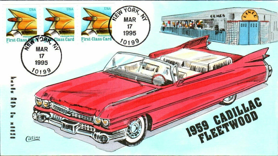  FDC Collins Hand painted #2908 Auto Tail Fin - Cadillac 59 Coil strip-presorted - Image 1 of 1