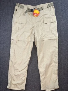 LL Bean Women Cargo Pants Regular Convertible Beige Sunsmart UP50 Outdoor XL NEW - Picture 1 of 11