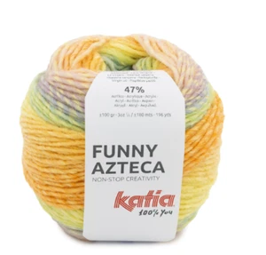 (kg/89,50€) NEU! FUNNY AZTECA Katia 100g froher Farbverlauf Fb.203 weich - Bild 1 von 5