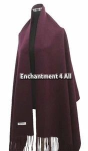 Large 100% 4-Ply Pure Cashmere Shawl Wrap, Puple - Picture 1 of 3