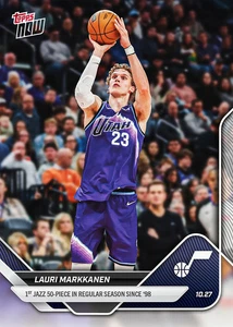 2025/26 NBA Topps Now 33 LAURI MARKKANEN 50 PTS UTAH JAZZ PREVENTA - Imagen 1 de 2