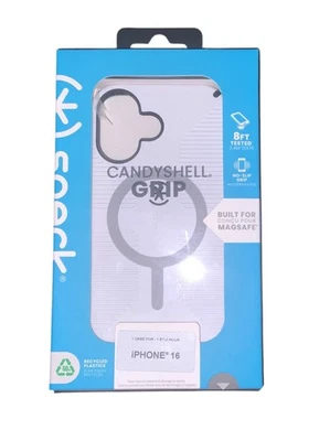 Funda delgada Speck 150695-1909 CandyShell Grip iPhone 16 MagSafe - blanca/negra Foto 1 de 2