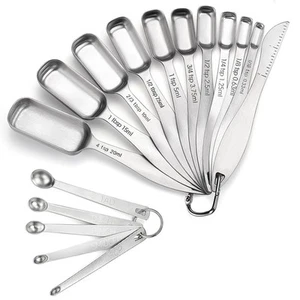 18/8 Stainless Steel Measuring Spoons Set of 16 Pieces, Includes 10 Narrow, 1... - Picture 1 of 6
