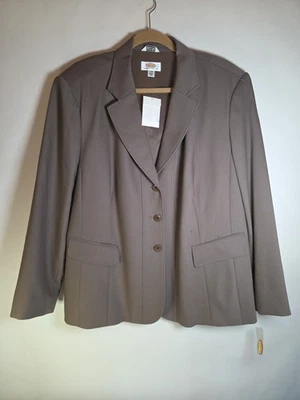 Chaqueta Blazer Clásica Forrada Talbots Mujer Talla 22P Marrón Elastizada Mezcla Lana LEER Foto 1 de 4