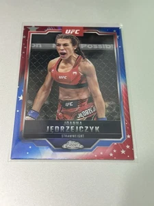 2025 Topps Chrome UFC Joanna Jedrzejczyk #34 Red & Blue Refractor Strawweight - Picture 1 of 2