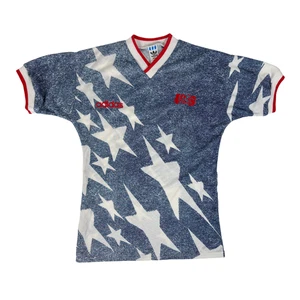 Camiseta de fútbol visitante Adidas de Estados Unidos 1994/96 S USNMT 90 denim vintage - Imagen 1 de 9