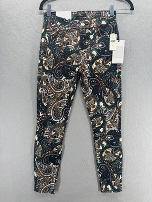 7 For All Mankind Pants  Women Size 25 Brown Paisley Ankle Super Skinny Boho NWT - Image 1 of 4