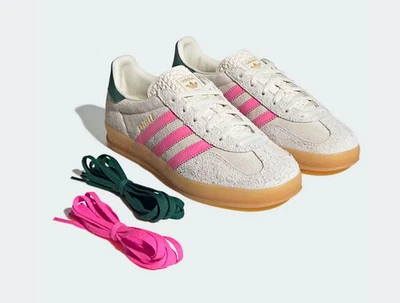 Adidas газель крытый женские туфли розовый резинки JQ1096 совершенно новый Бесплатная доставка все размеры - Изображение 1 из 4