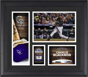 Charlie Blackmon Colorado Rockies Framed 15x17 Player & Piece of GU Ball - Picture 1 of 1