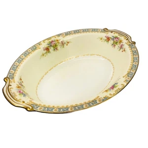 Noritake M China Morimura Occupied Japan Floral Gold Trim 10-9/16” Bowl RARE - Picture 1 of 9