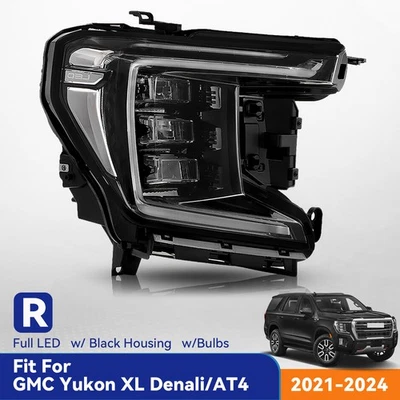 [FULL LED] Headlight For 2021-2023 GMC Yukon XL Denali | AT4 Passenger Side RH Foto 1 de 4