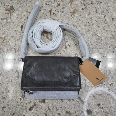 Bolso Bandolera FRYE Melissa Stadium Cuero Carbono Negro Envejecido Nuevo con Etiquetas Precio de venta sugerido por el fabricante 178 Foto 1 de 4