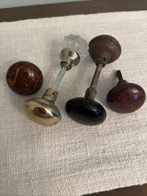 Perillas de puerta de porcelana antiguas y vidrio - perillas vintage/antiguas Foto 1 de 3