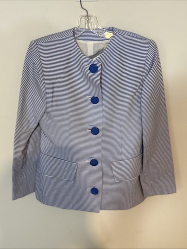 Tuta blazer vintage Givenchy Nouvelle Boutique blu bianca gonna Francia donna taglia 43