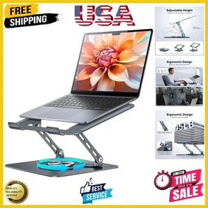 Lightweight Adjustable Laptop Stand: 360° Rotation for Optimal Viewing & Comfort - Picture 1 of 10