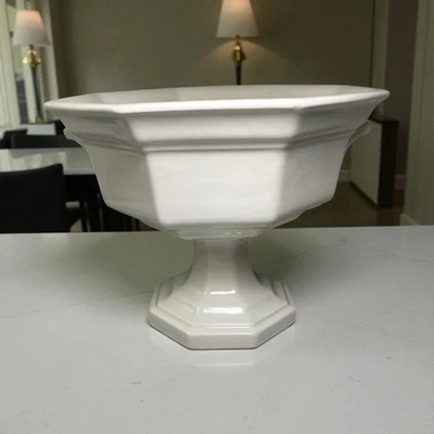 VTG Red Cliff Ironstone Heirloom Pedestal Compote Octagonal 10" W x 8 1/4" T - Image 1 of 4