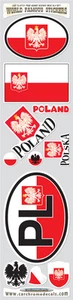 Poland 11 stickers set Polish Polska flag decals bumper car auto bike laptop - Foto 1 di 1