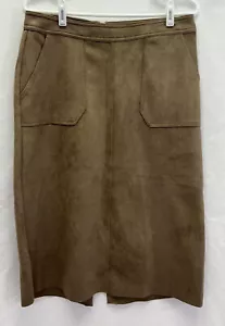 Gonna midi Catherine Malandrino tg8 marrone ecopelle chiusura zip spacco posteriore - Foto 1 di 8