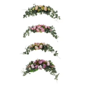 Artificial Peony Flower Leaves Door Lintel Wreath Garland Wedding Ornaments - Picture 1 of 4