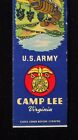 1940s Trucks U.S. Army Camp Lee VA Prince George Co Matchbook Virginia
