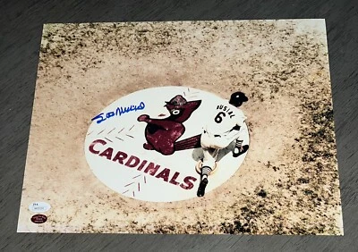 Stan Musial HOF Signed 11x14 Glossy Photo Autographed on Cardinals Logo JSA STM - Image 1 of 4