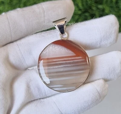 Montana Ágata Piedras Preciosas Plata de Ley 925 Hecho a Mano Mejor Magnífico Colgante PG3635 Foto 1 de 3