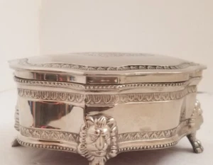 Vintage Silver Plated, trinket Jewelry box UK Royal Coat of Arms 1970 - Picture 1 of 9