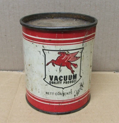 Mobilgrease Vacuum Oil Company Grease Tin 1 Lb Vintage Mobil Can Australia - image 1 of 4