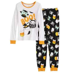New Squishmallows Halloween Boo Pajama Top & Pajama Pants Set 6 8 10 12 - Picture 1 of 1
