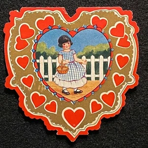 1927 VINTAGE **VALENTINE GREETING CARD** {{{BEAUTIFUL COLOR ILLUSTRATION}}} ! - Picture 1 of 12