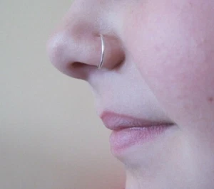 Silver  Medium Size 10mm Nose Ring Hoop Earrings Cartilage Helix Tragus.. - Picture 1 of 2