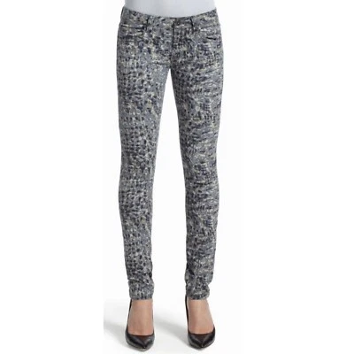 Cabi Camouflage Print Blue Gray Skinny Full Length Ankle Pants Size 4 - Image 1 of 4