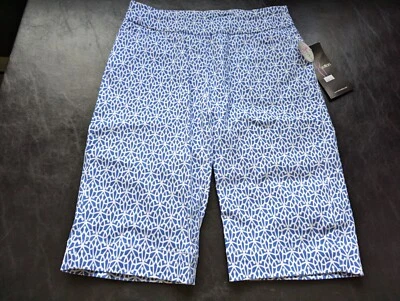 NWT WOMEN'S SLIM-SATION WALKING SHORTS, SIZE: 4, COLOR: BLUE/WHITE (J531) - Image 1 of 4