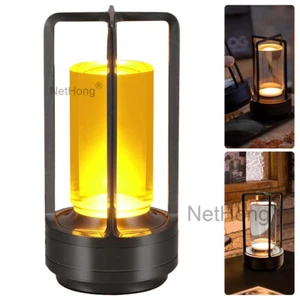 Modern Table Lamp Rechargeable LED Lamp Dimmable Bar Decor Night Light Cordless - Picture 1 of 22