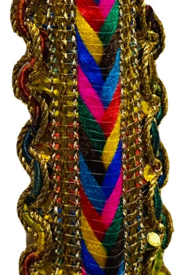 4 Yard Multi Gold Gota Dori Edging Border India Craft Trim Sewing Ribbon Lace US - Image 1 of 4