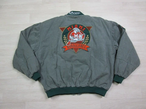 Vintage Nutmeg by Campri Miami Hurricanes Jacket (XL) NCAA 1990's University Cover
