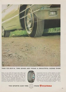 1966 Firestone Super Sports 500 Tires - "Beautiful Going Over" - Print Ad Photo - Picture 1 of 1