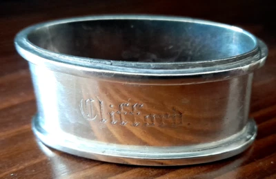 VTG. AUSTRALIAN RODD APEX STERLING SILVER OVAL NAPKIN RING 45.4grms INSCRIBED #y - image 1 of 4