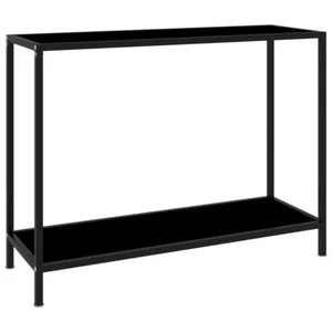 NNEVL Console Table Black 100x35x75 cm Tempered Glass - Picture 1 of 6