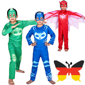 Halloween Kinder Cosplay PJ Masks Kostüme Eulette, Catboy oder Gecko Overalls DE